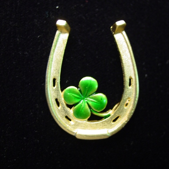 Jonette Jewelry "JJ" Jewelry - 🆕 JJ Jonette Jewelry 4-Leaf Clover Horseshoe Pin